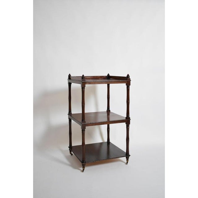Faux Bamboo Pedestal Bookshelf Table, 1960s For Sale - Image 6 of 6