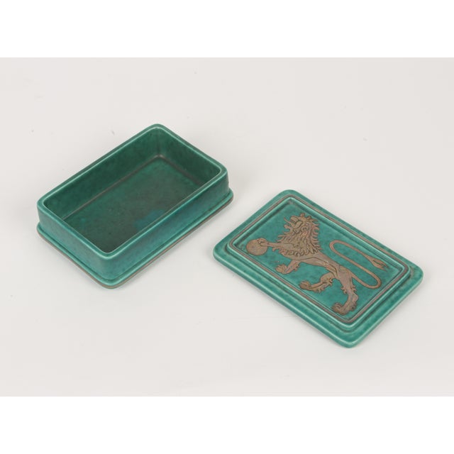 1950s 1950s Lion Gustavsberg Argenta Box For Sale - Image 5 of 5