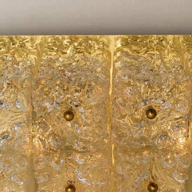 Large Thick Textured Glass Ceiling Flushmount from Kaiser, 1960s For Sale - Image 17 of 18