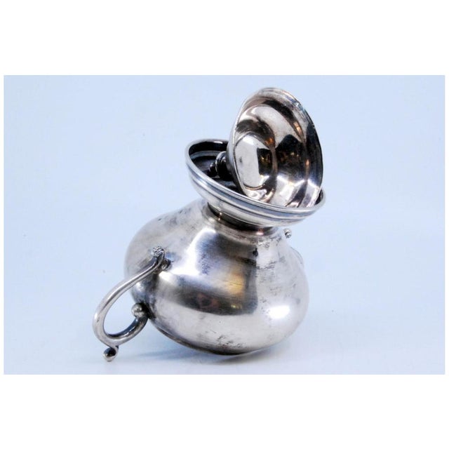 Metal Silver Sugar Bowl with Handles and Applications For Sale - Image 7 of 10