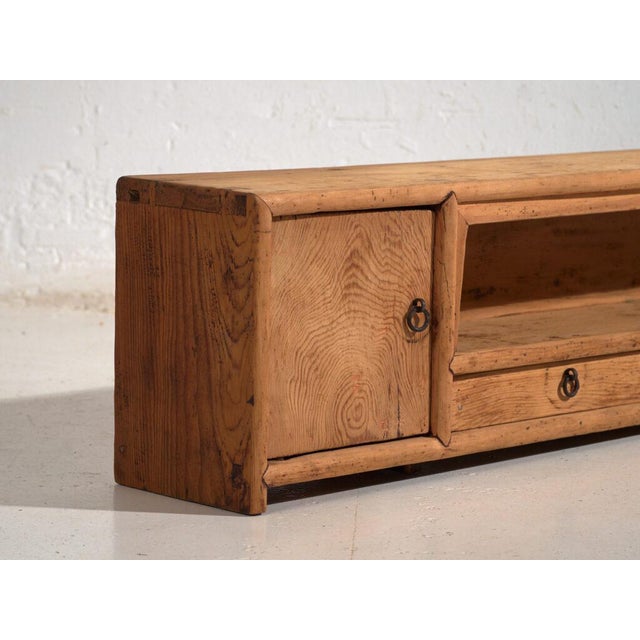 Low Antique Qing Dynasty Pine Gansu Bench or Sideboard For Sale - Image 3 of 12