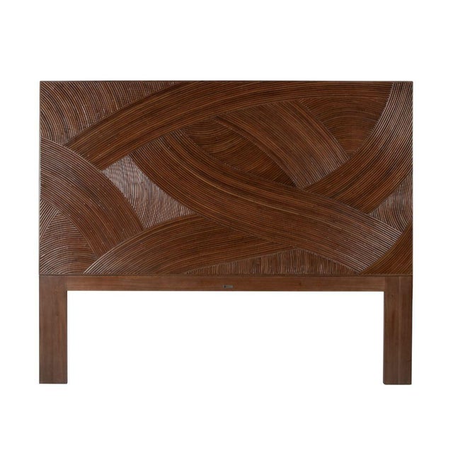 Not Yet Made - Made To Order Swirl Rattan Platform Bed King, Golden Mahogany For Sale - Image 5 of 9