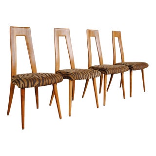 Zebra Dining Chairs, Set of 4 For Sale