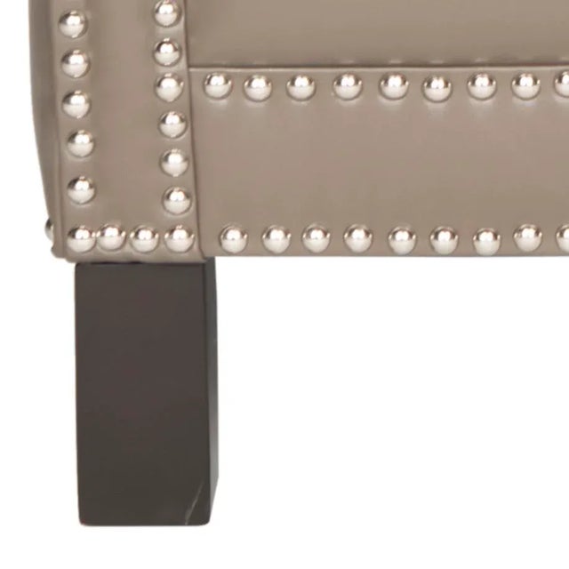 Club Chair With Silver Nailheads in Clay & Espresso For Sale - Image 4 of 7