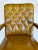1960s Vintage Mid-Century Tufted Camel Vinyl Armchair on Casters For Sale - Image 5 of 13