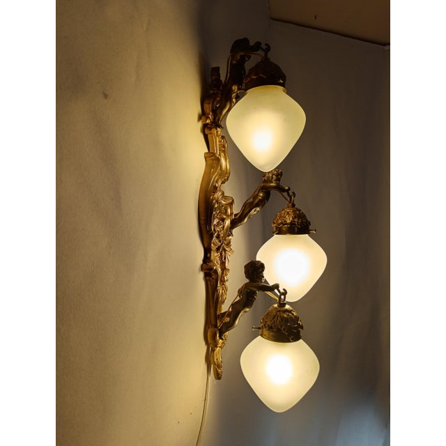 Large Vintage Napoleon III Style Wall Light, 1950s For Sale - Image 16 of 17