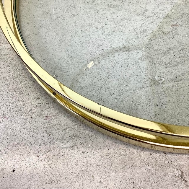Vintage Hollywood Regency Brass & Glass Magazine Rack Side Table For Sale - Image 13 of 18