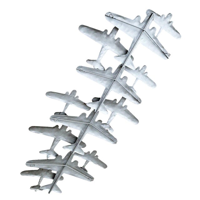 Postmodern Postmodern Brush Steel Airplane Fighter Plane Wall Sculpture by Artisan House For Sale - Image 3 of 11