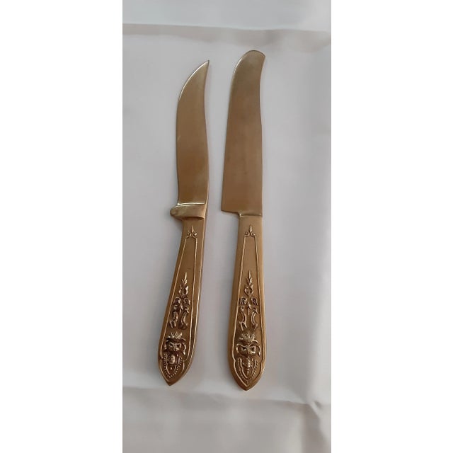 1960s Vintage Solid Bronze Thai Siam Buddha Hand Cast Flatware Set - 85 Pieces For Sale - Image 9 of 12