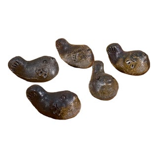 Japanese Ceramic Fugu Pufferfish Chopstick Rests - Set of 5 For Sale