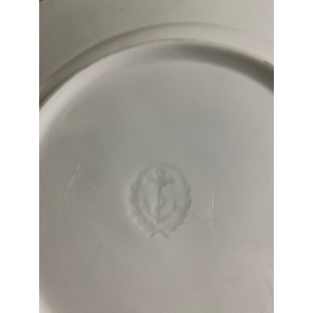 Late 19th Century Antique White Ironstone Embossed Serving Plate For Sale - Image 5 of 7