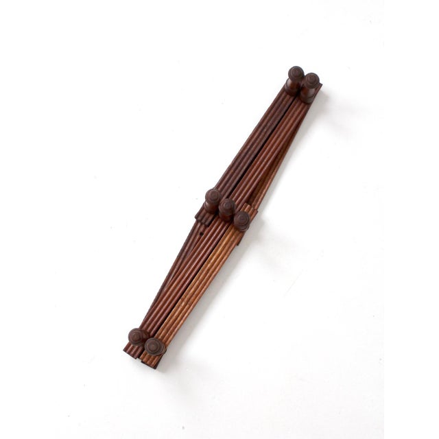 Vintage Wooden Accordion Wall Rack For Sale - Image 11 of 15