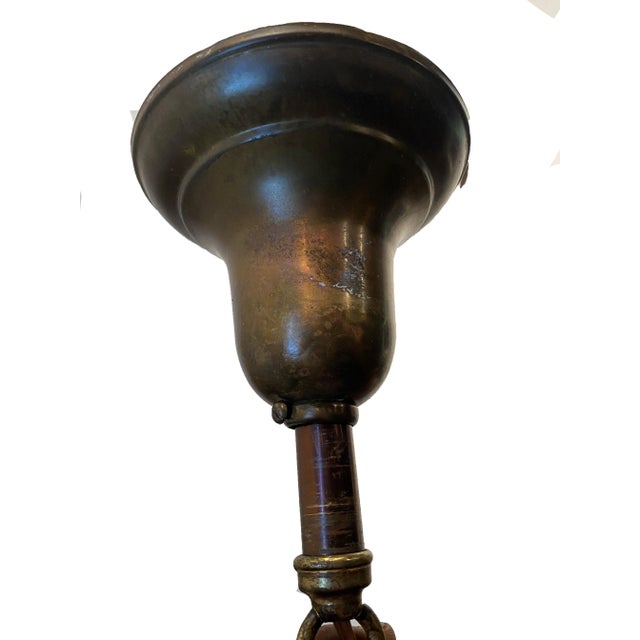 1930s Asian Small Wood & Scenic Glass Pendant For Sale - Image 5 of 6