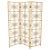 Mid Century Stunning Pattern Three Panel Bamboo Rattan Room Divider Screen For Sale - Image 11 of 11