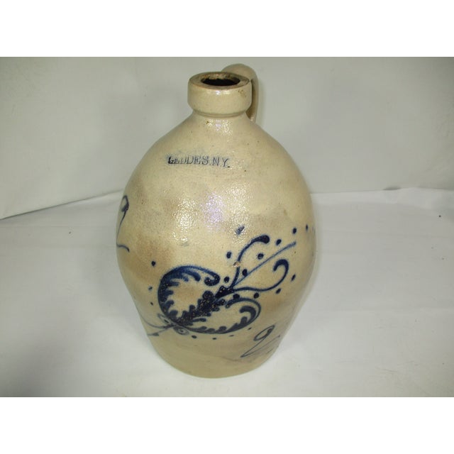 Antique Geddes Ny Floral Motif Stoneware Jug For Sale - Image 9 of 16