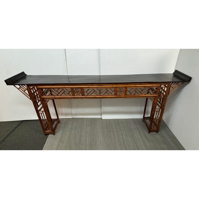 Design Plus gallery presents a Bent Bamboo Console Table in the Chinese Chippendale, Chinoiserie Style. The striking...
