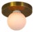 Globe Flush Mount Brushed Brass, 3 Inch Glass Globe, by Research.Lighting, Modern, Minimal For Sale