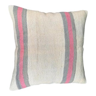 Turkish Hemp Pillow Cushion Natural Beige Pink Pillow Cushion Cover 24x24 For Sale