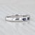 Metal 0.57ctw Blue Sapphire Diamond Wedding Band 14k White Gold Sz 8.25 Stackable Ring For Sale - Image 7 of 7