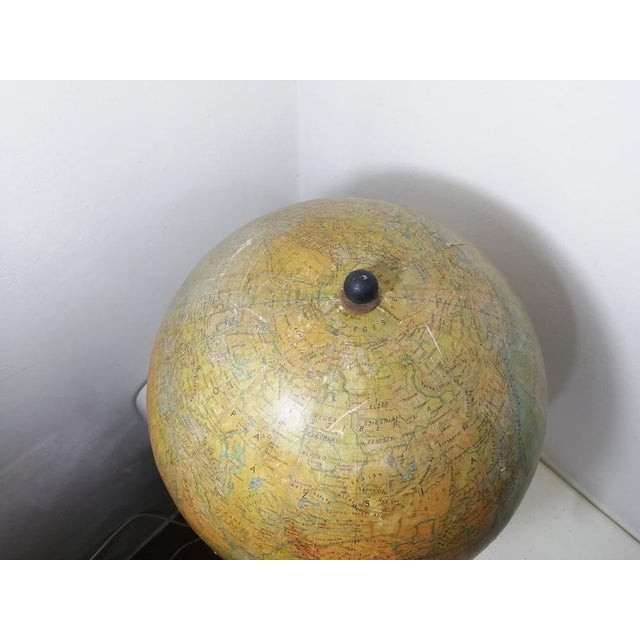 Vintage Globe with Wooden Base from Domborzati, Hungary, 1950s For Sale - Image 4 of 8