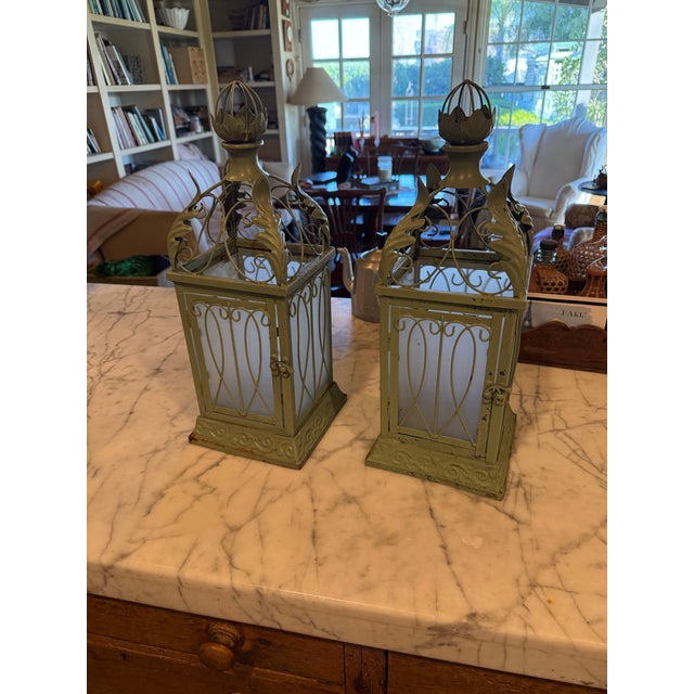 Vintage Rustic European Lanterns - a Pair For Sale - Image 4 of 4