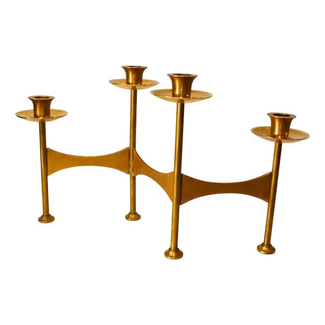 Vintage Brass Candleholder, 1970s For Sale