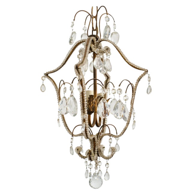 Italian Vintage Beaded Hall Fixture For Sale