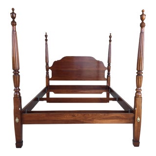 Statton Centennial Cherry Chippendale Style Queen Size Reeded Poster Bed For Sale