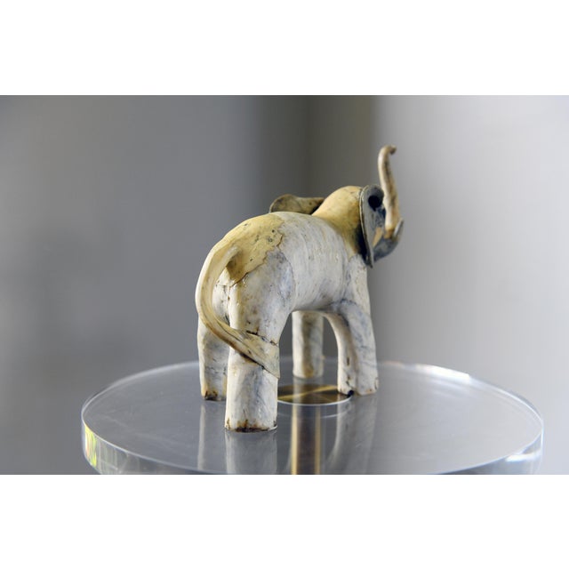 Crushed Oyster Shell Elephant Sculpture Figurine For Sale - Image 4 of 7