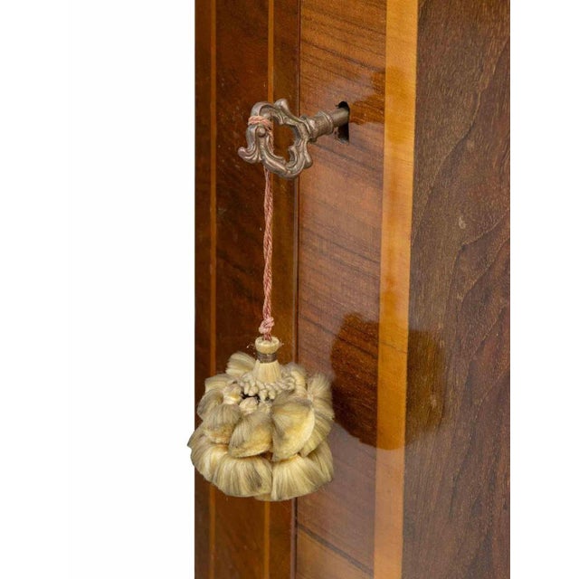 Mid-Century Walnut Corner Cupboards with Boxwood Inlay For Sale - Image 5 of 10