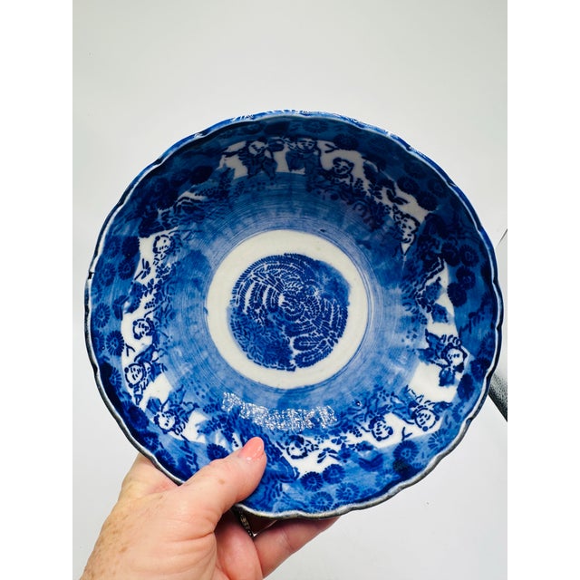 Ceramic Antique Blue and White Chinoiserie Bowl For Sale - Image 7 of 7