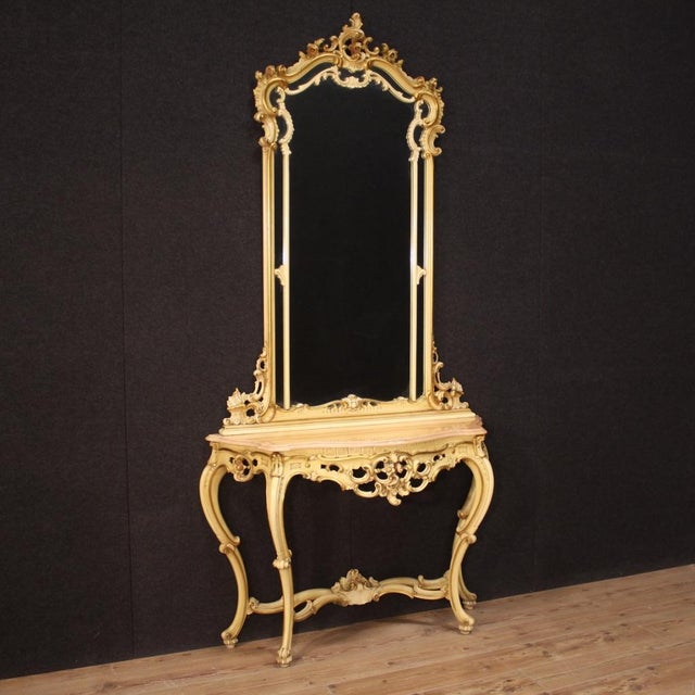 Louis XV Italian Console with Mirror, 1960s, Set of 2 For Sale - Image 13 of 13
