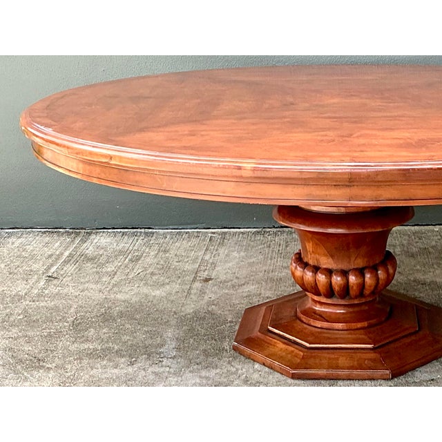 Vintage Custom Monumental Carved Pedestal Dining Table For Sale - Image 12 of 12