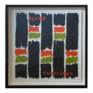 Andrianna Shamaris Framed Abstract Courrèges Scarf from Paris France For Sale