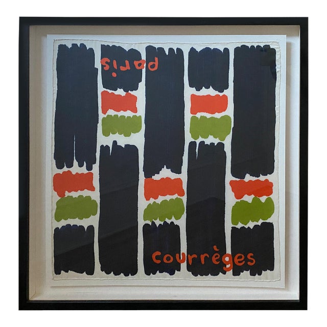 Andrianna Shamaris Framed Abstract Courrèges Scarf from Paris France For Sale