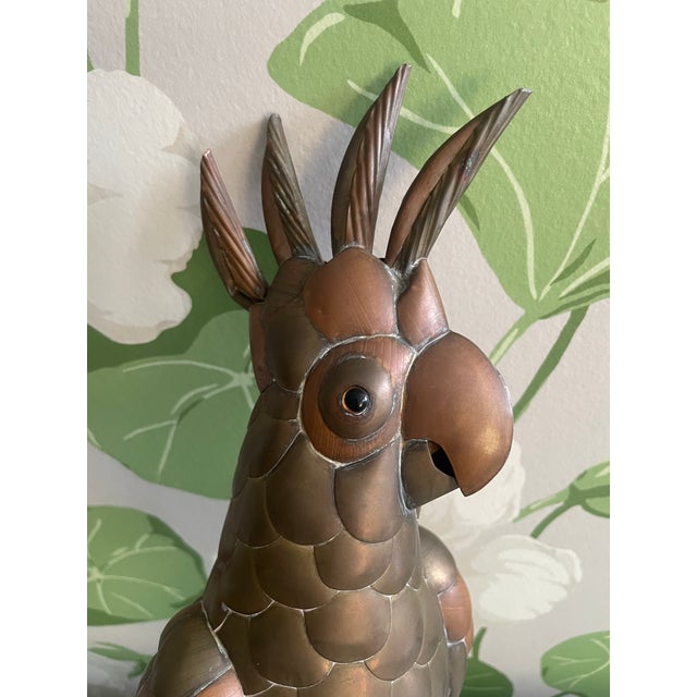 Boho Chic Vintage Attributed Sergio Bustamante Cockatoo For Sale - Image 3 of 7