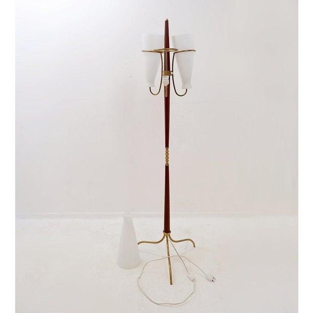 Vintage Tripod Floor Lamp with Opaline Glass from Stilnovo, 1950s For Sale - Image 12 of 16