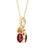 Metal 4.02 Carat Cushion Rhodolite Garnet 14k Gold Solitaire Pendant For Sale - Image 7 of 9