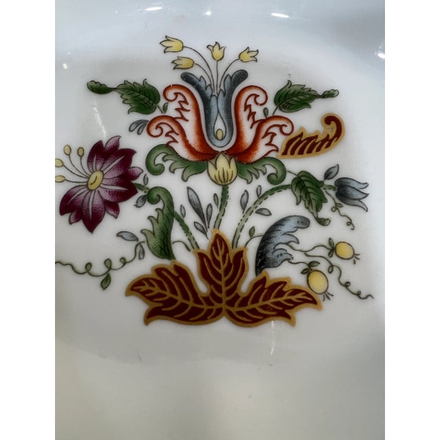 Metal Vintage Richard Ginori Floral Gold Trimmed Catchall For Sale - Image 7 of 8