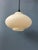 White Mid-Century Milk Glass Pendant Light attributed to Louis Kalff For Sale - Image 8 of 11