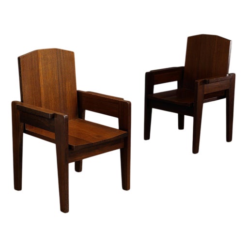 Architectural Armchairs, 1960s, Set of 2 For Sale