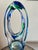 Late 20th Century Signed A. Tablonski Polish Art Glass Sculpture -- 18" Blue Green Crystal Modernist Vase For Sale - Image 11 of 13