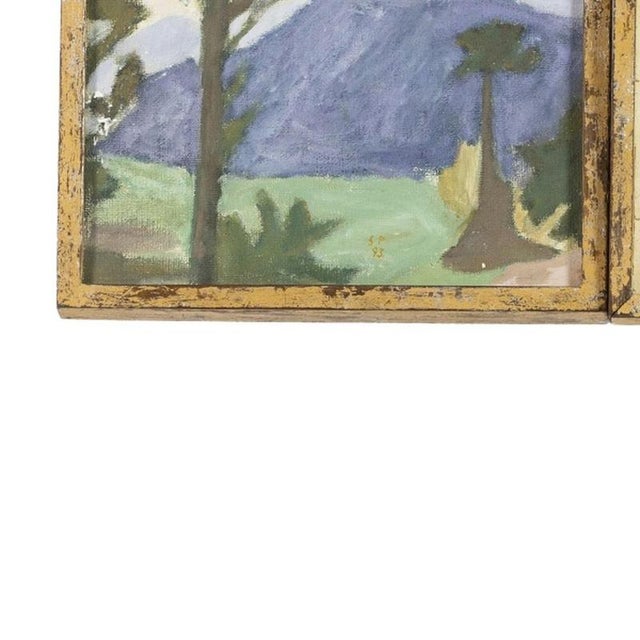 Contemporary Serafim Pato, Flowers & Landscape, 1990s, Acrylic on Wood Paintings, Set of 2 For Sale - Image 3 of 6