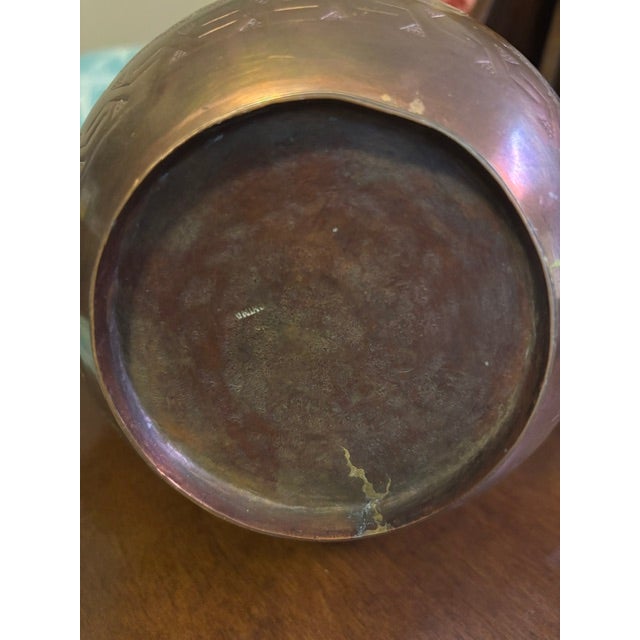 Mid 20th Century Vintage Chinese Brass & Copper Decorative Ewer – Turkish‑Style Coffee Pot For Sale - Image 5 of 5