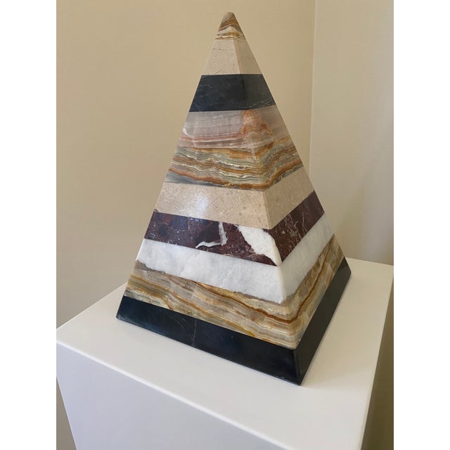 1970s Marble Quartz Onyx Solid Pyramid Chairish