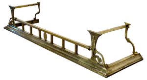 Large Victorian Art Nouveau Brass Fender, 1880s
