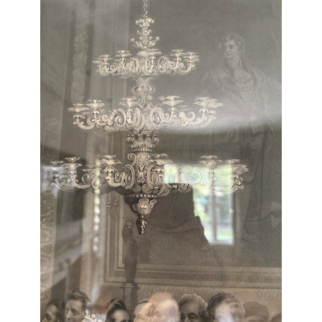 Sculpture Materials Mid 19th Century Rare Victorian Engraving of Queen Anne’s Drawing Room at St. James’s Palace, London, 1869 and Companion Frame of Attendance For Sale - Image 7 of 12