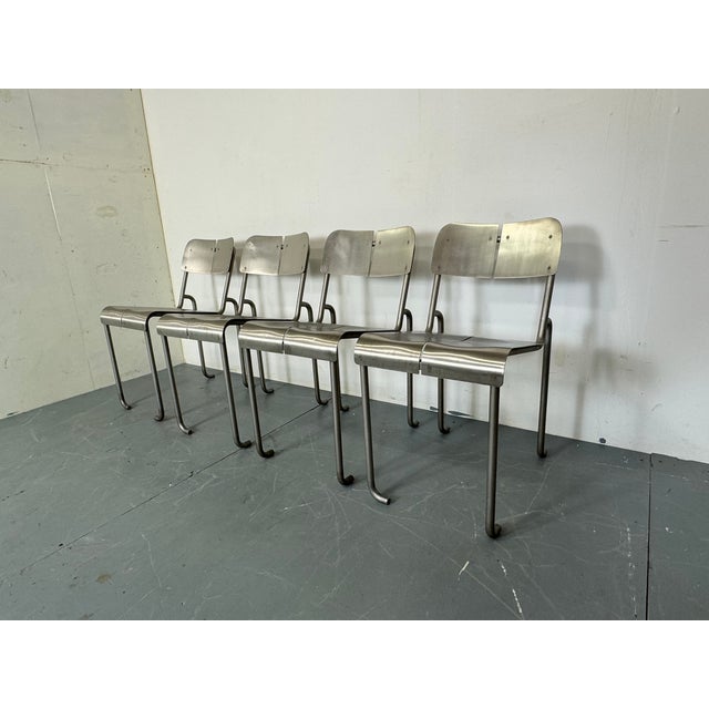 Postmodern Architectural Stainless Steel Dining Chairs, 1980s, Set of 4 For Sale - Image 7 of 18