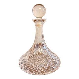 Antique Edwardian Cut Glass Ships Decanter, 1900 For Sale