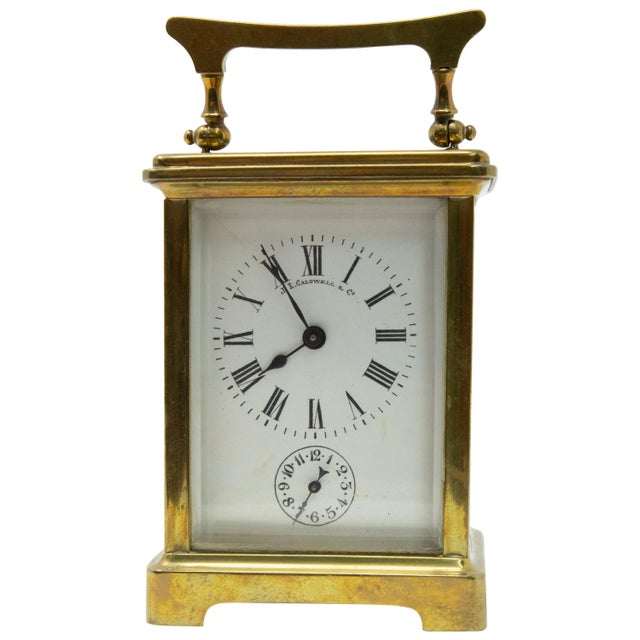 J. E.Caldwell & Co. Brass Carriage Clock For Sale - Image 11 of 11